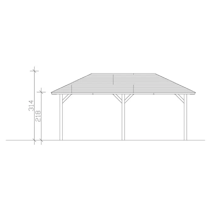 Skan Holz Pavillon Orleans 1 - L x B: 656 x 374 cm, Holz, Natur - Skizze