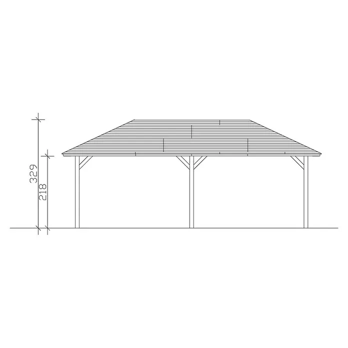 Skan Holz Pavillon Orleans 2 - L x B: 786 x 439 cm, Holz, Schiefergrau - Skizze