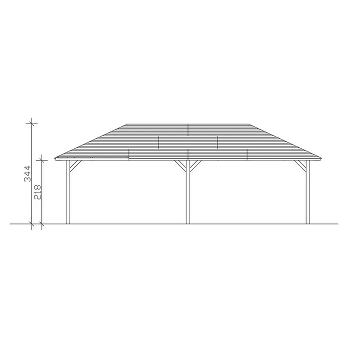 Skan Holz Pavillon Orleans 3 - L x B: 916 x 504 cm, Schiefergrau - Skizze