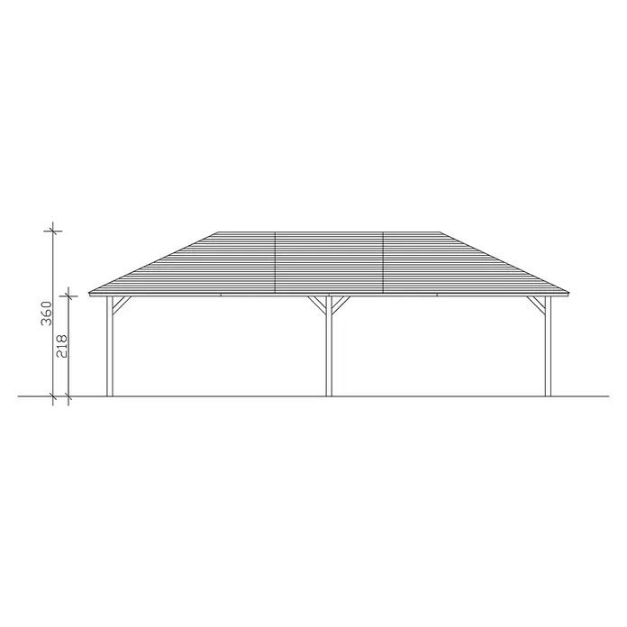 Skan Holz Pavillon Orleans 4 - L x B: 1.046 x 569 cm, Weiß - Skizze