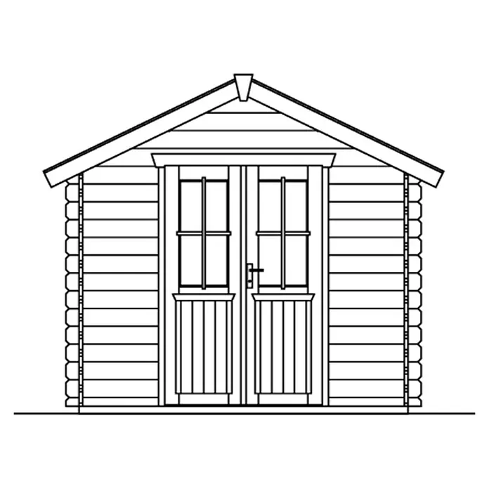 Skan Holz Gartenhaus Palma 1 - B x T: 280 x 255 cm, Holz, 5 m², Wandstärke: 28 mm - Skizze