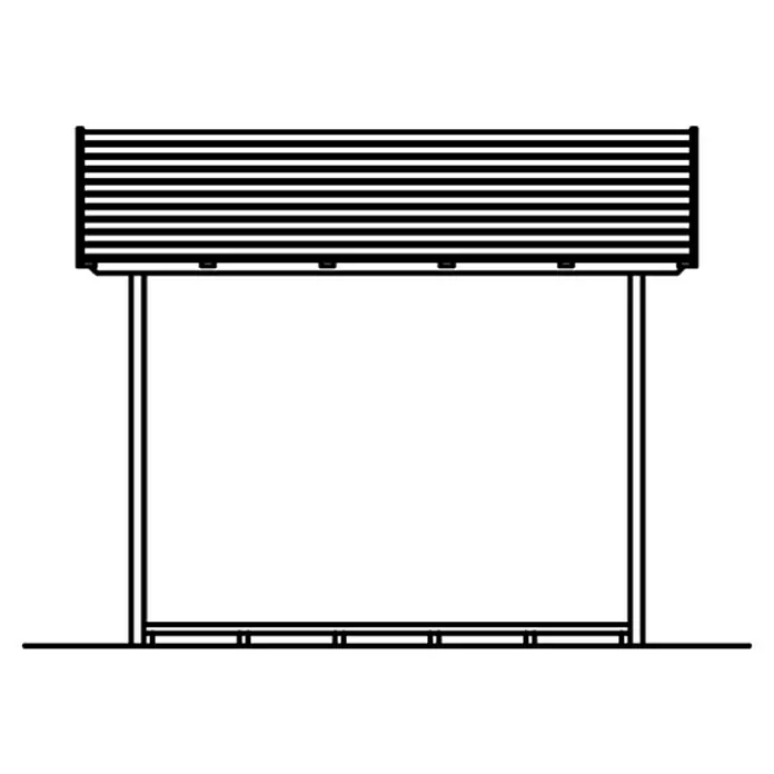 Skan Holz Kaminholzregal Paul 2 - 100 x 240 x 243 cm, Holz, Nussbaum - Skizze