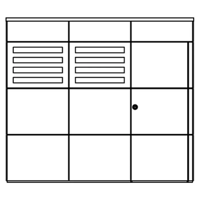 Skan Holz CrossCube Gartenhaus Perth 3 - B x T: 253 x 253 cm, 6,4 m², Wandstärke: 10 mm - Skizze