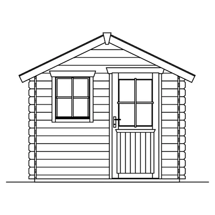 Skan Holz Gartenhaus Porto 2 - B x T: 280 x 305 cm, Holz, 6,25 m², Wandstärke: 28 mm - Skizze