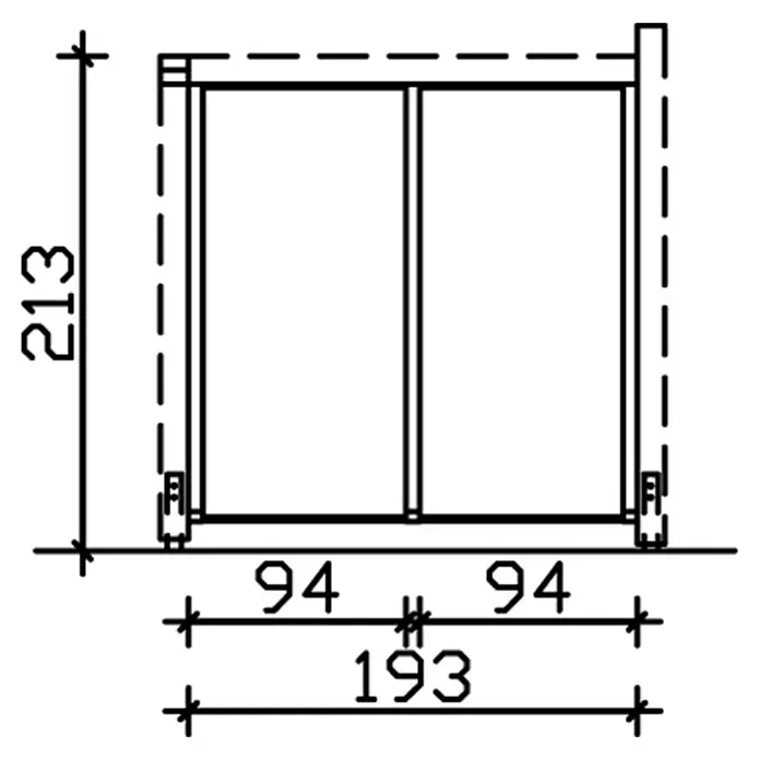 Skan Holz Seitenwand - Passend für: Skan Holz Leimholz-Terrassenüberdachungen, Tiefe 250/239 cm, freistehend, Nussbaum - Skizze