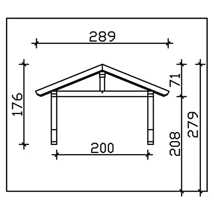 Skan Holz Vordach Stralsund 1 - B x T: 289 cm x 116 cm, Schiefergrau - Skizze