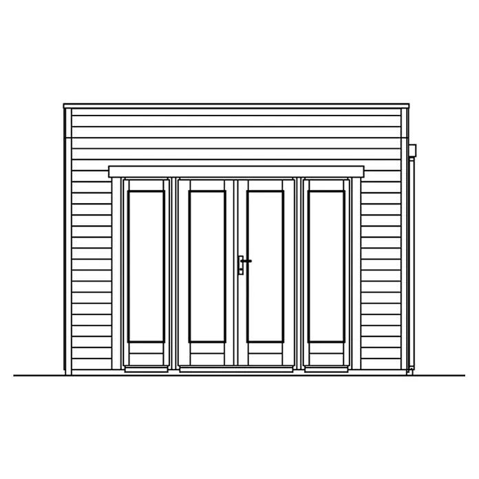 Skan Holz Gartenhaus Tokio 2 - B x T: 340 x 440 cm, Holz, 11,56 m², Schiefergrau, Doppelschalig - Skizze