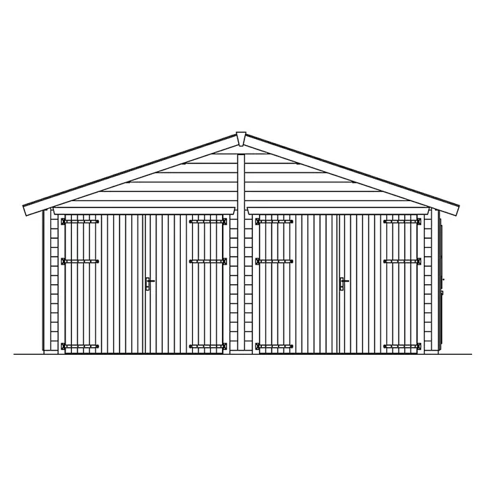 Skan Holz Garage Varberg 3 - B x T: 570 x 525 cm, Einfahrtshöhe: 198 cm, Schiefergrau - Skizze