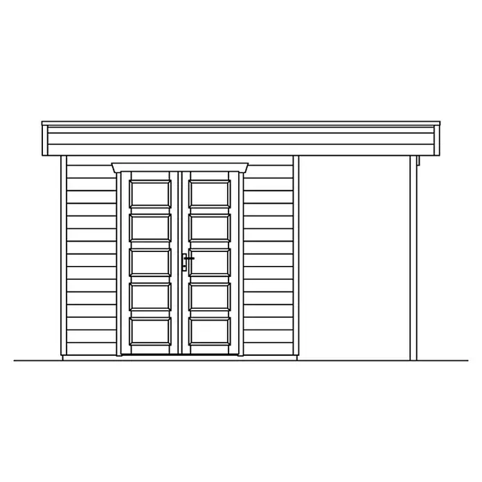 Skan Holz Gartenhaus Venlo 2 - B x T: 420 x 290 cm, Holz, 9,5 m², Schiefergrau - Skizze