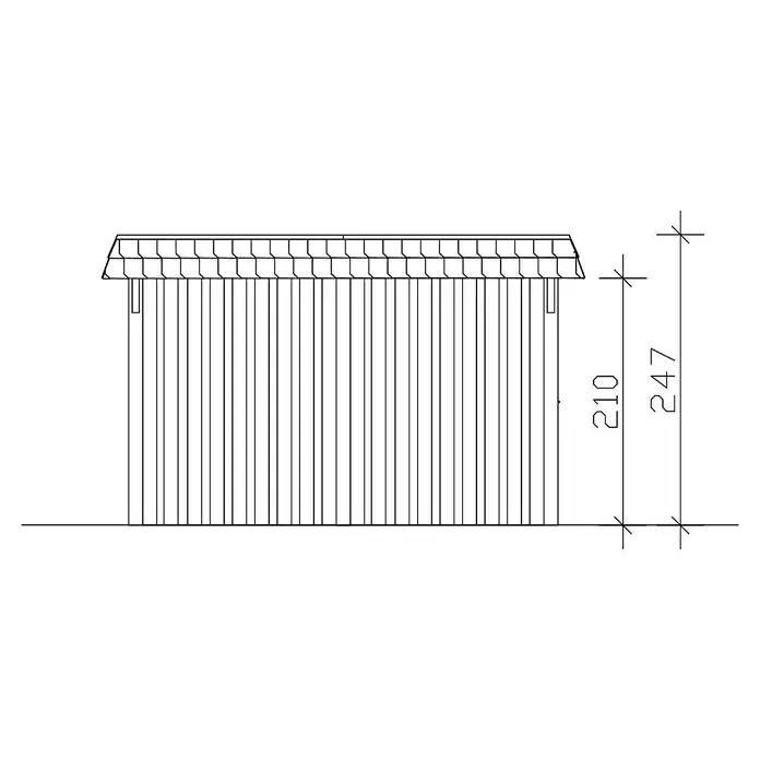 Skan Holz Carport Wendland - L x B: 870 x 409 cm, Einfahrtshöhe: 210 cm, Eiche hell/Schwarz, Materialspezifizierung Dach: Aluminium - Skizze