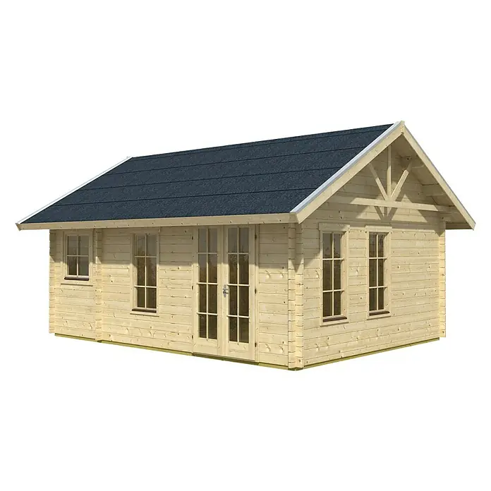 Skan Holz Gartenhaus Bern 2 - B x T: 500 x 640 cm, Holz, 23,52 m², Wandstärke: 45 mm, 19 mm Dachschalung mit Konter- & Dachlattung - Diagonale Ansicht