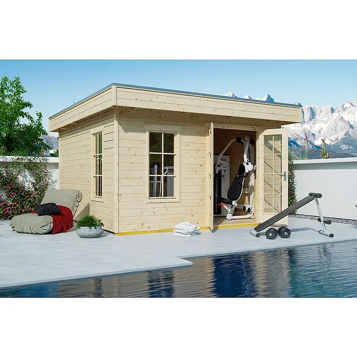 Skan Holz Gartenhaus Breda 2 - B x T: 420 x 440 cm, Holz, 14,44 m², Natur - Stimmungsaufnahme