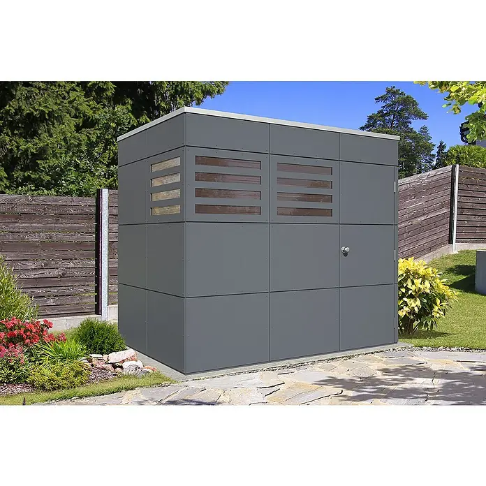 Skan Holz CrossCube Gartenhaus Brisbane 2 - B x T: 253 x 169 cm, Holz, 4,28 m², Wandstärke: 10 mm - Stimmungsaufnahme