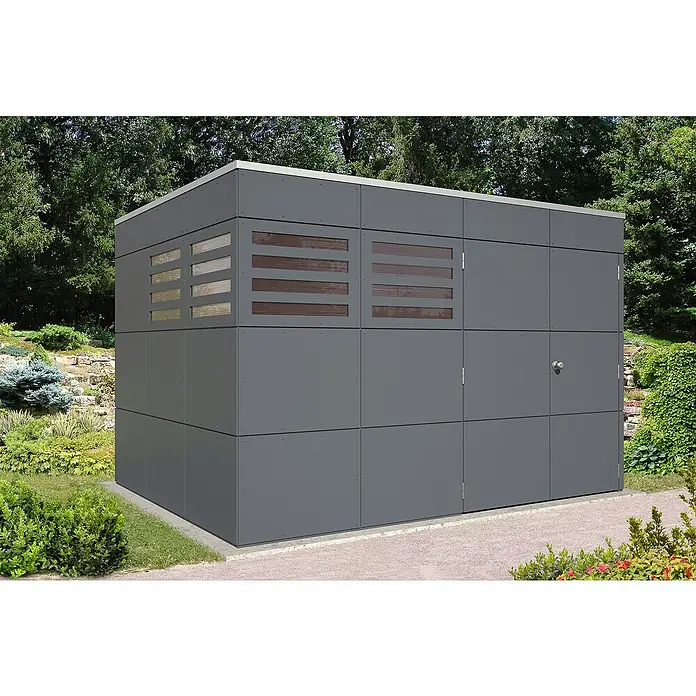 Skan Holz CrossCube Gartenhaus Brisbane 4 - B x T: 337 x 253 cm, Holz, 8,53 m², Wandstärke: 10 mm - Stimmungsaufnahme