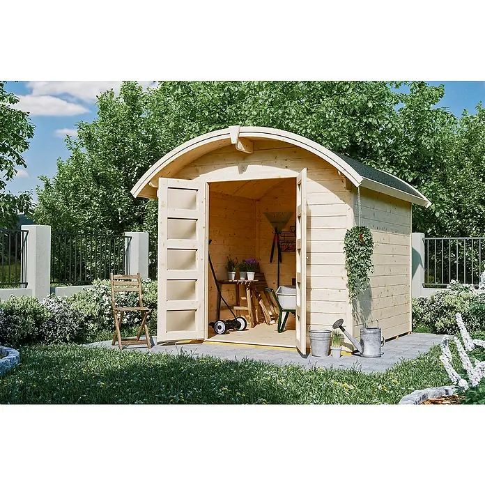 Skan Holz Gartenhaus Delft - B x T: 290 x 310 cm, Holz, 6,25 m², Wandstärke: 28 mm, Natur - Stimmungsaufnahme