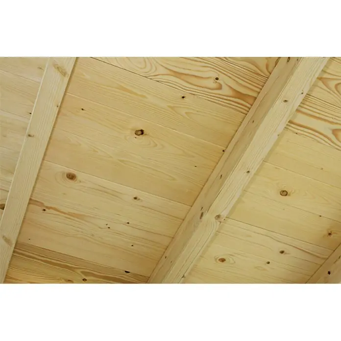 Skan Holz Carport Wendland - L x B: 870 x 362 cm, Einfahrtshöhe: 206 cm, Schiefergrau/Rot, Materialspezifizierung Dach: EPDM-Folie - Detailaufnahme