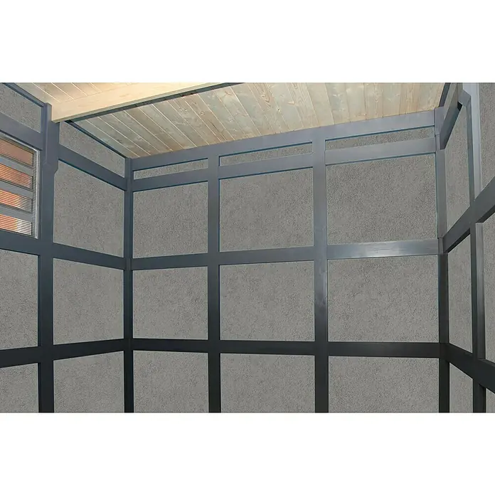 Skan Holz CrossCube Gartenhaus Brisbane 3 - B x T: 253 x 253 cm, Holz, 6,4 m², Wandstärke: 10 mm - Detailaufnahme