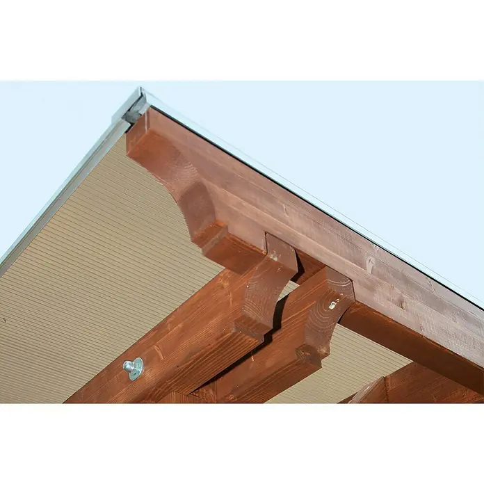 Skan Holz Pavillon Marseille - L x B: 350 x 327 cm, Nussbaum - Detailaufnahme