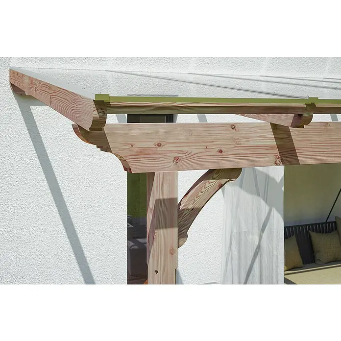 Skan Holz Terrassenüberdachung Ravenna - L x T: 541 x 300 cm, Polycarbonat, Natur - Stimmungsaufnahme