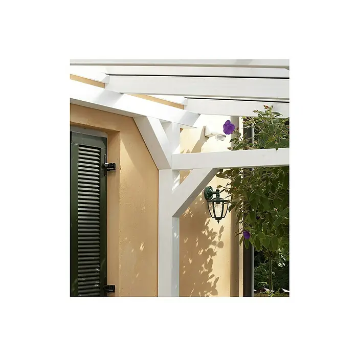 Skan Holz Terrassenüberdachung Siena - B x T: 648 x 350 cm, Fichtenholz, Weiß - Stimmungsaufnahme