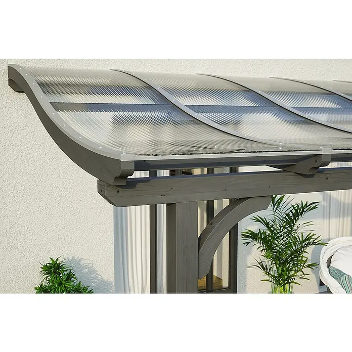 Skan Holz Terrassenüberdachung Venezia - L x T: 434 x 289 cm, Polycarbonat, Schiefergrau - Stimmungsaufnahme