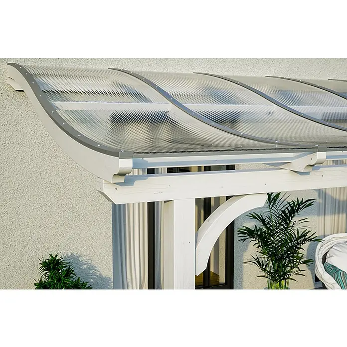 Skan Holz Terrassenüberdachung Venezia - L x T: 648 x 239 cm, Polycarbonat, Weiß - Stimmungsaufnahme