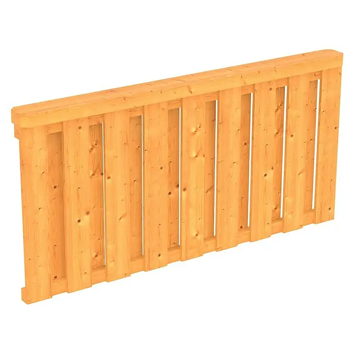 Skan Holz Brüstungsgeländer - Passend für: Skan Holz Terrassenüberdachungen aus Douglasie, Pfostenabstand 170 cm, Natur - Diagonale Ansicht