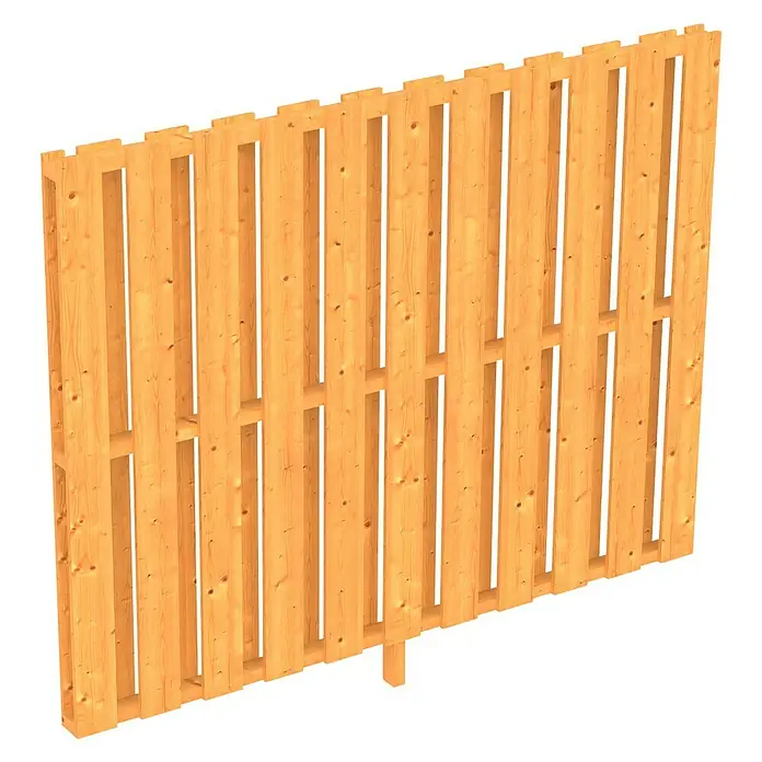 Skan Holz Seitenwand - Passend für: Skan Holz Terrassenüberdachungen aus Douglasie, Tiefe 250 cm, Natur - Diagonale Ansicht
