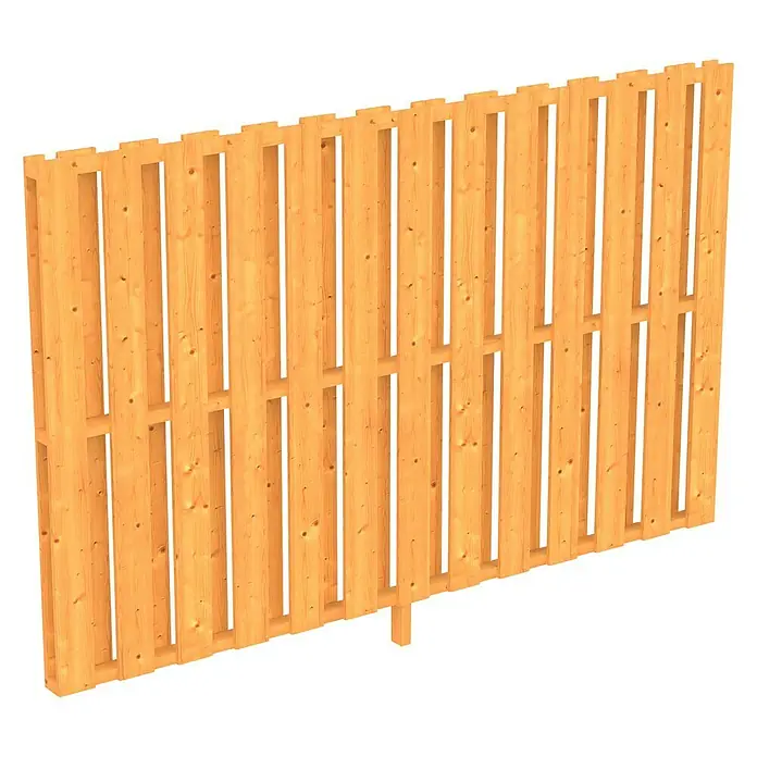 Skan Holz Seitenwand - Passend für: Skan Holz Terrassenüberdachungen aus Douglasie, Tiefe 300 cm, Natur - Diagonale Ansicht