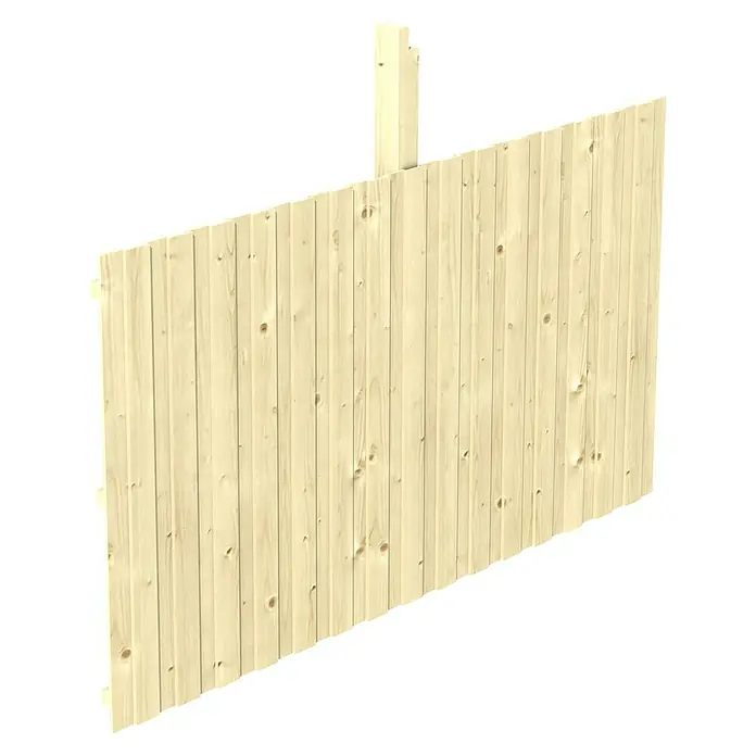 Skan Holz Rückwand - B x H: 341 x 180 cm, Passend für: Skan Holz Carports, Natur - Diagonale Ansicht