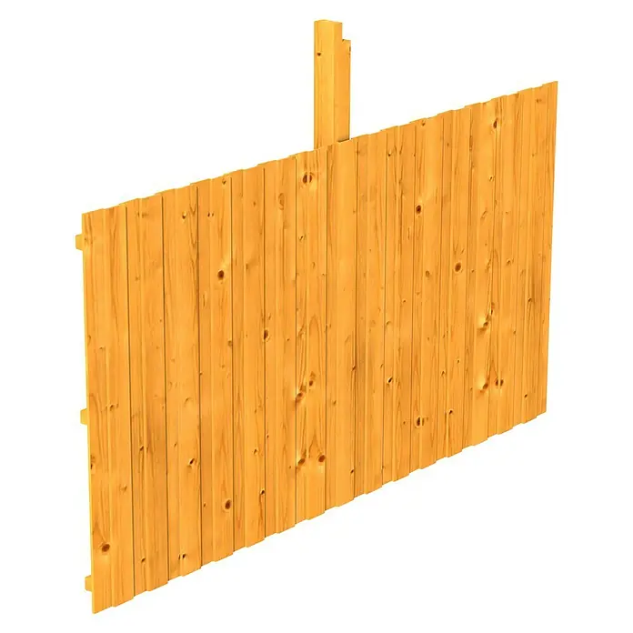 Skan Holz Rückwand - B x H: 341 x 180 cm, Passend für: Skan Holz Carports, Eiche Hell - Diagonale Ansicht