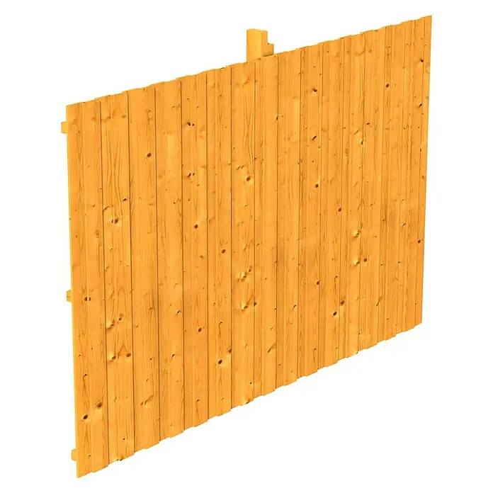 Skan Holz Rückwand - B x H: 341 x 220 cm, Passend für: Skan Holz Carports, Eiche Hell - Diagonale Ansicht