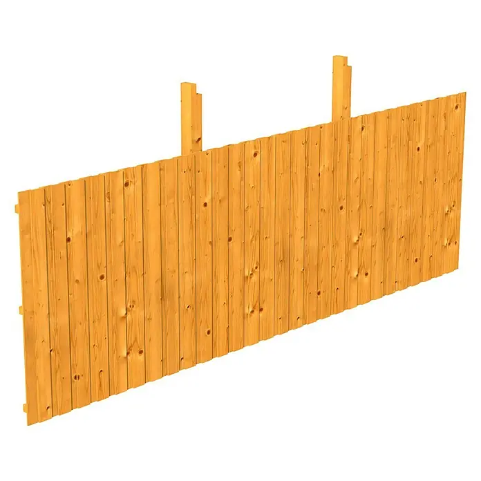 Skan Holz Rückwand - B x H: 550 x 180 cm, Passend für: Skan Holz Carports, Eiche Hell - Diagonale Ansicht