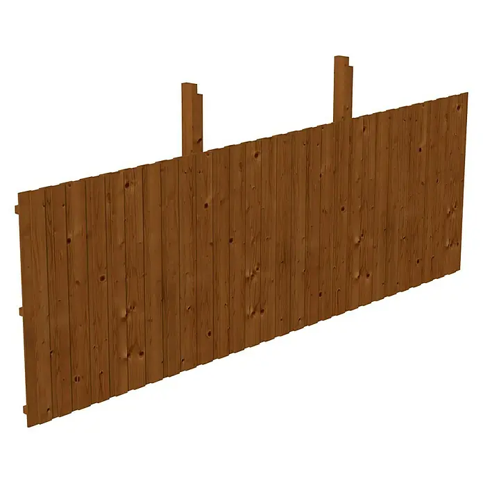 Skan Holz Rückwand - B x H: 550 x 180 cm, Passend für: Skan Holz Carports, Nussbaum - Diagonale Ansicht