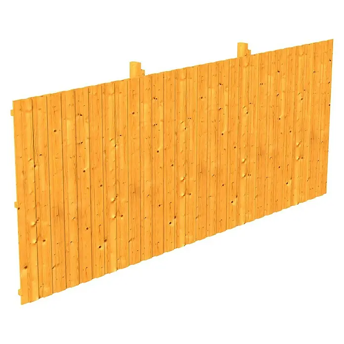 Skan Holz Rückwand - B x H: 550 x 220 cm, Passend für: Skan Holz Carports, Eiche Hell - Diagonale Ansicht