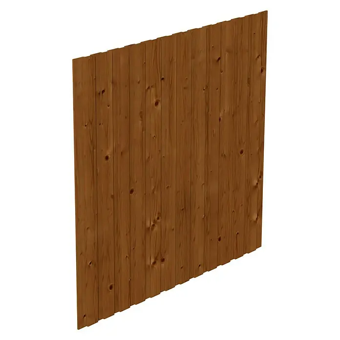 Skan Holz Seitenwand - B x H: 230 x 220 cm, Passend für: Skan Holz Carports, Nussbaum - Diagonale Ansicht