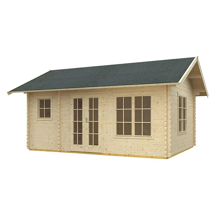 Skan Holz Gartenhaus Esbjerg 1 - B x T: 480 x 620 cm, Holz, 19,76 m² - Diagonale Ansicht