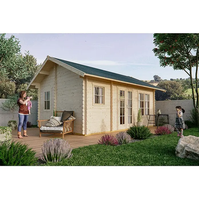 Skan Holz Gartenhaus Esbjerg 1 - B x T: 480 x 620 cm, Holz, 19,76 m² - Stimmungsaufnahme