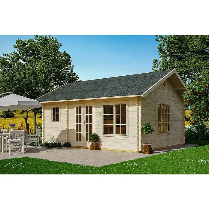 Skan Holz Gartenhaus Esbjerg 2 - B x T: 520 x 660 cm, Holz, 23,52 m², Wandstärke: 45 mm - Stimmungsaufnahme