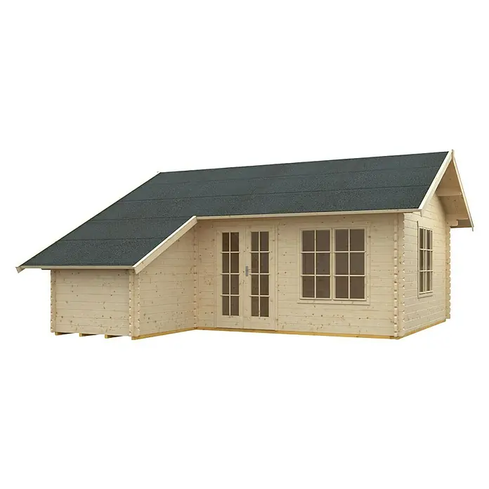 Skan Holz Gartenhaus Esbjerg 3 - B x T: 720 x 660 cm, Holz, 26,92 m² - Diagonale Ansicht
