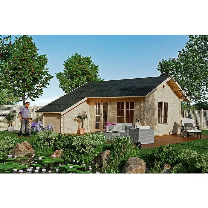 Skan Holz Gartenhaus Esbjerg 3 - B x T: 720 x 660 cm, Holz, 26,92 m² - Stimmungsaufnahme