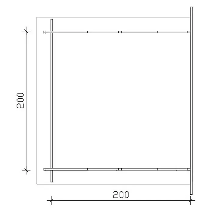 Skan Holz Anbauschuppen - 200 x 200 cm, Passend für: Skan Holz Gartenhäuser Wandstärke 45/70 ,, - Skizze