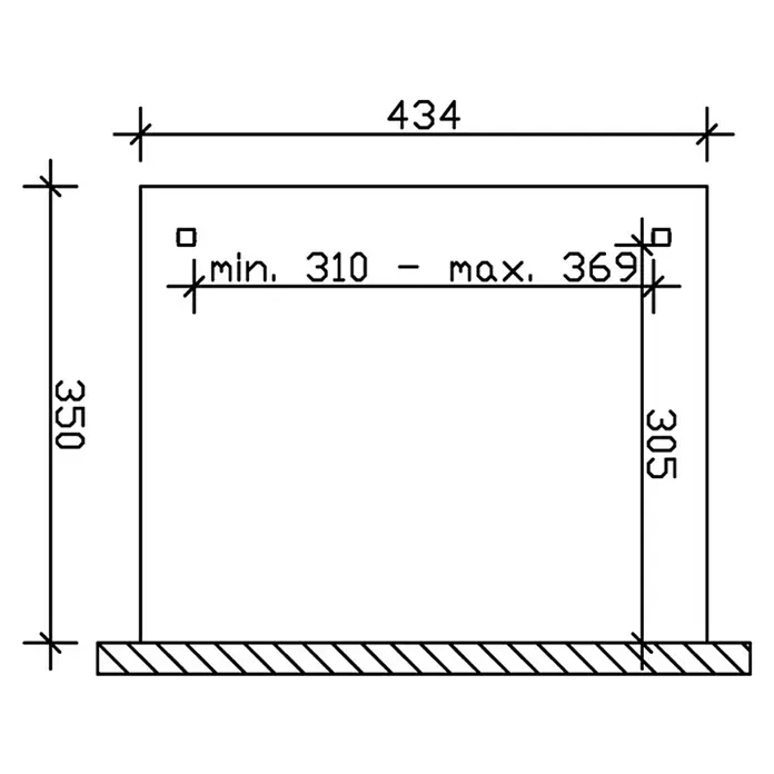 Skan Holz Terrassenüberdachung Ancona - L x T: 434 x 350 cm, Polycarbonat, Weiß - Skizze