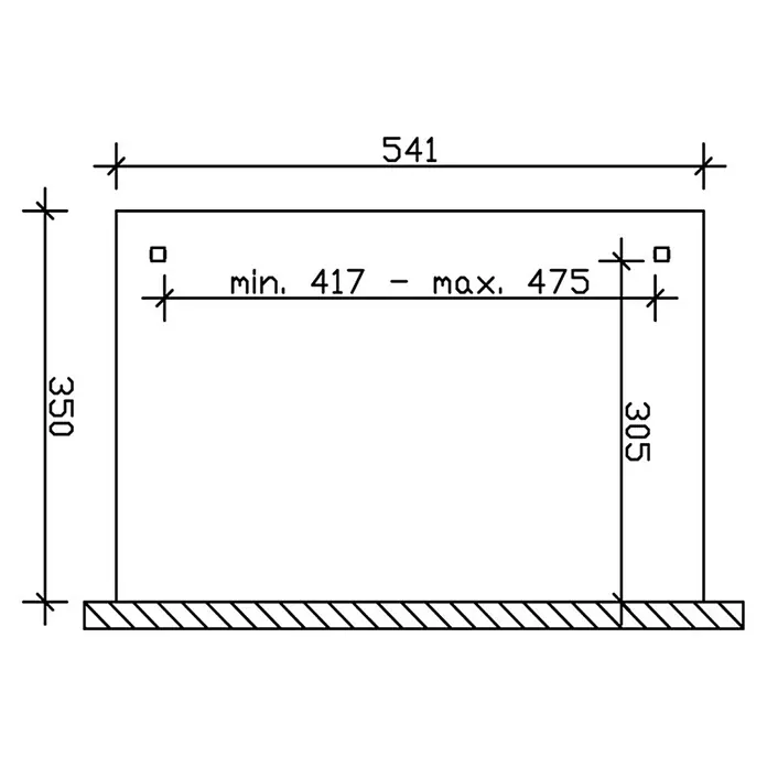 Skan Holz Terrassenüberdachung Ancona - L x T: 541 x 350 cm, Polycarbonat, Weiß - Skizze