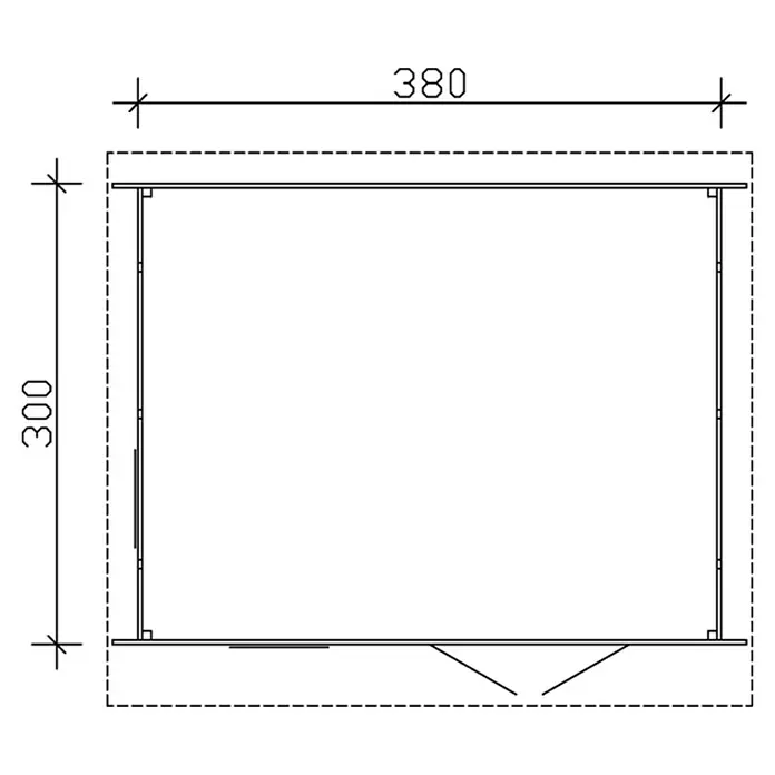 Skan Holz Gartenhaus Breda 1 - B x T: 420 x 360 cm, Holz, 11,4 m², Wandstärke: 28 mm, Grau - Skizze