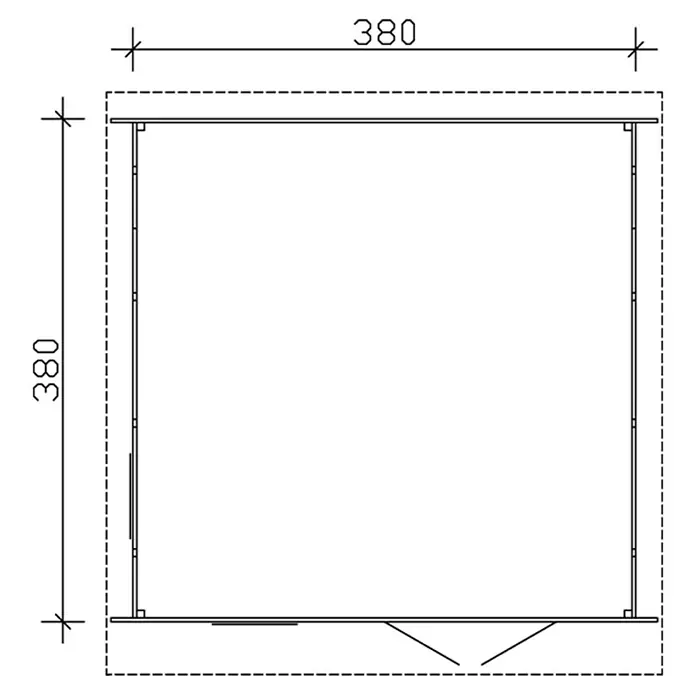 Skan Holz Gartenhaus Breda 2 - B x T: 420 x 440 cm, Holz, 14,44 m², Schiefergrau - Skizze