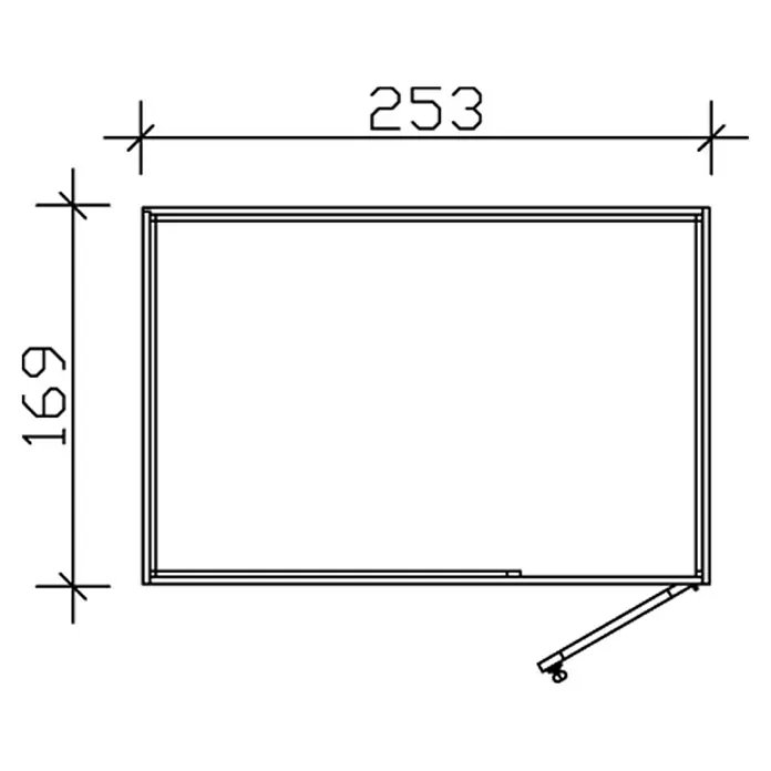 Skan Holz CrossCube Gartenhaus Brisbane 2 - B x T: 253 x 169 cm, Holz, 4,28 m², Wandstärke: 10 mm - Skizze