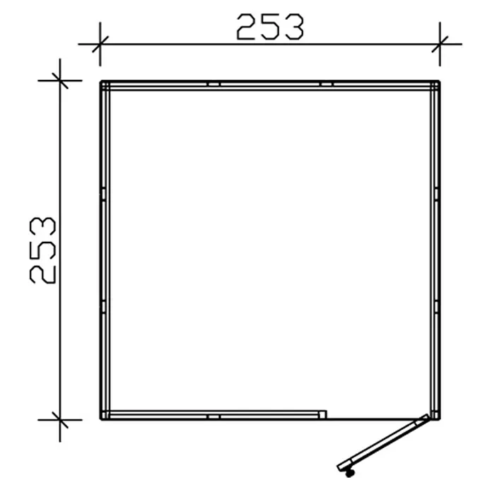 Skan Holz CrossCube Gartenhaus Brisbane 3 - B x T: 253 x 253 cm, Holz, 6,4 m², Wandstärke: 10 mm - Skizze