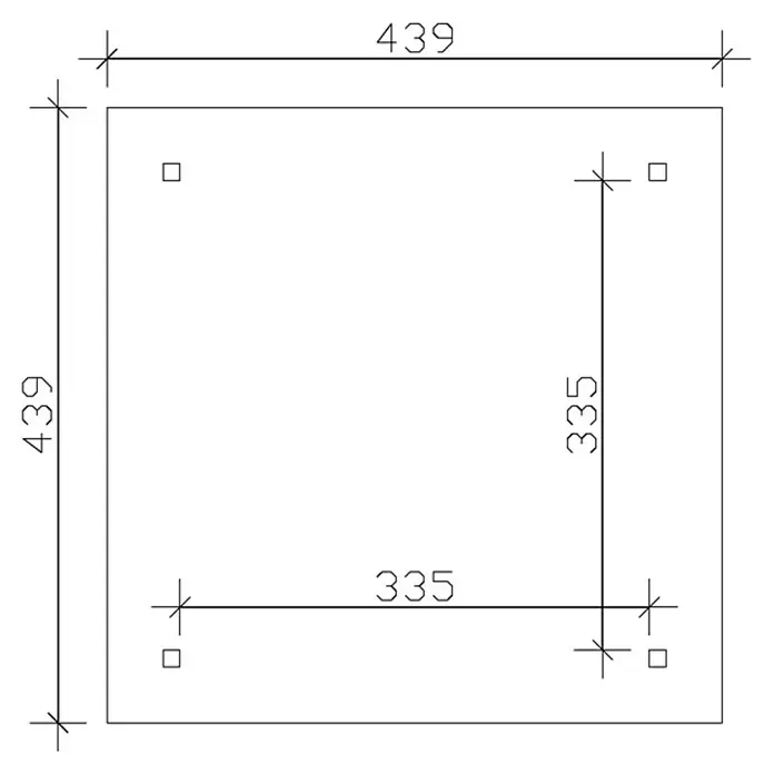 Skan Holz Pavillon Cannes 2 - L x B: 439 x 439 cm, Weiß - Skizze