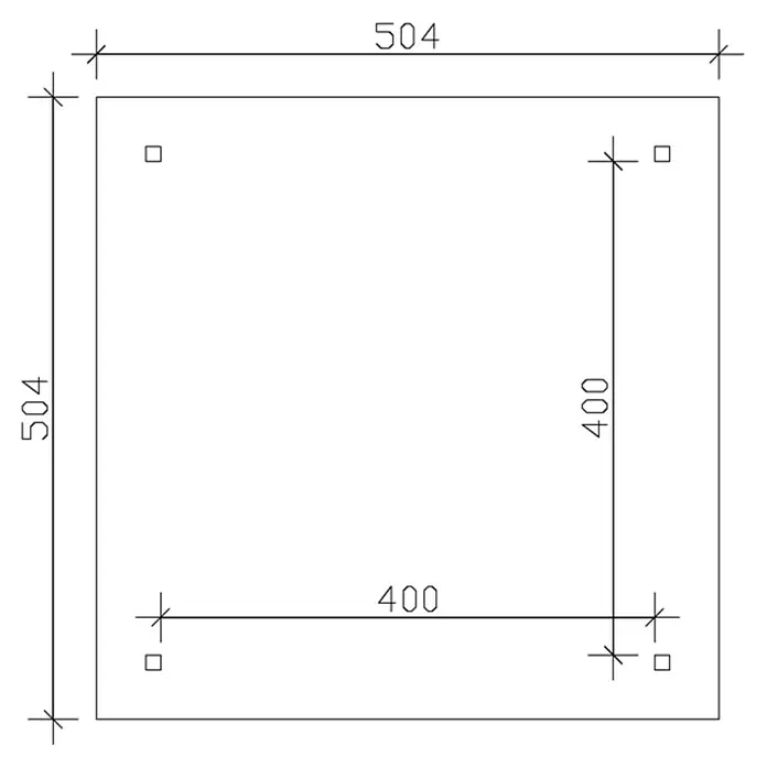 Skan Holz Pavillon Cannes 3 - L x B: 504 x 504 cm, Schiefergrau - Skizze